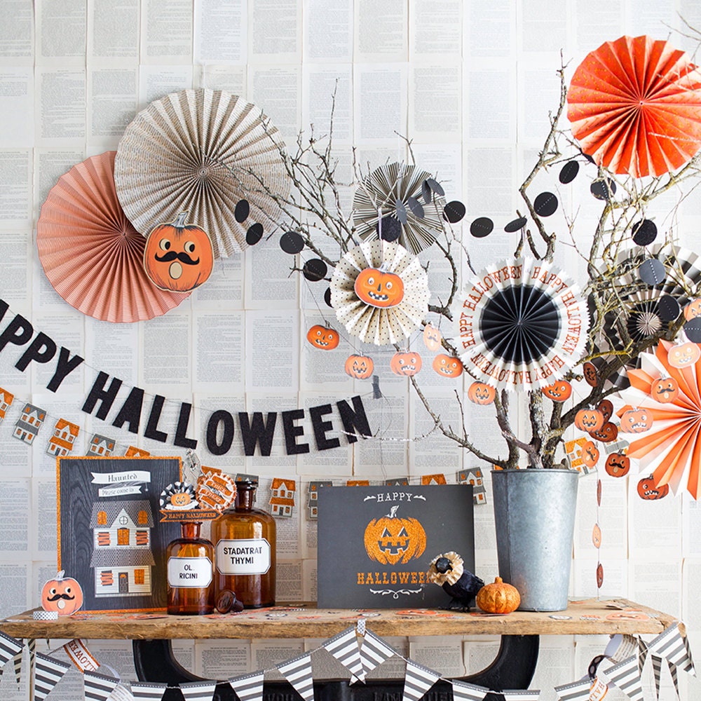 Happy Halloween Banner | Halloween Home Decor - Halloween Banner - Halloween Party Supplies - Halloween Mantel Decor - Halloween Decorations