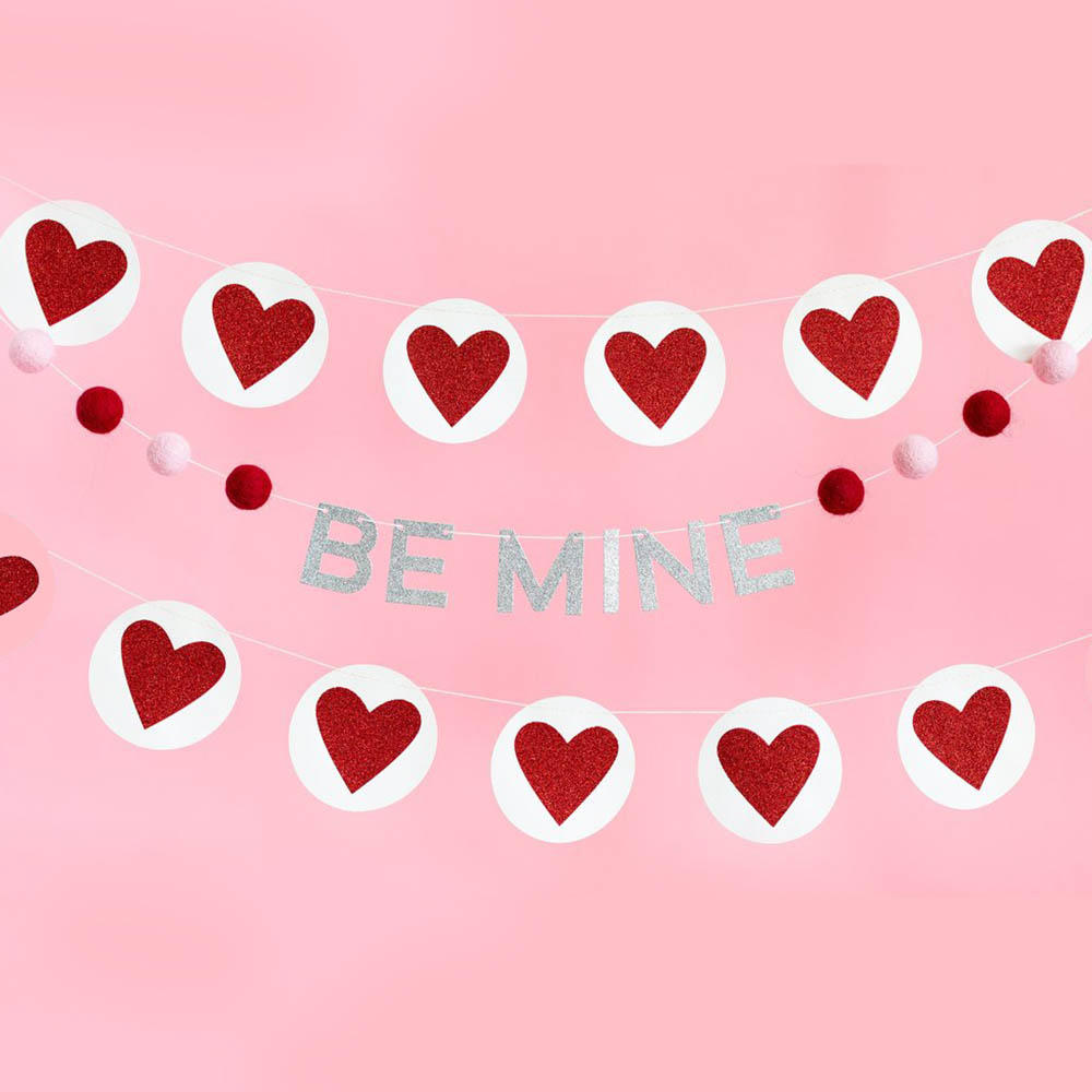 Be Mine Valentines Day Banner - the-parties-that-pop
