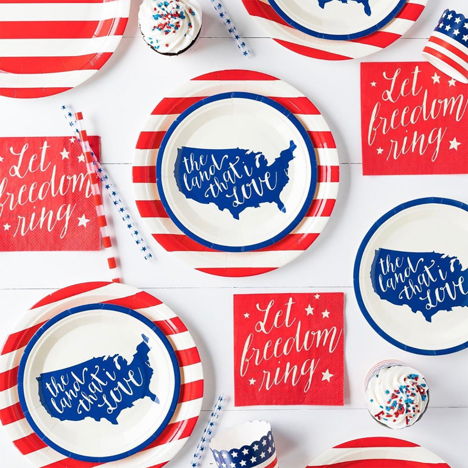 Let Freedom Ring Patriotic Cocktail Napkins - the-parties-that-pop