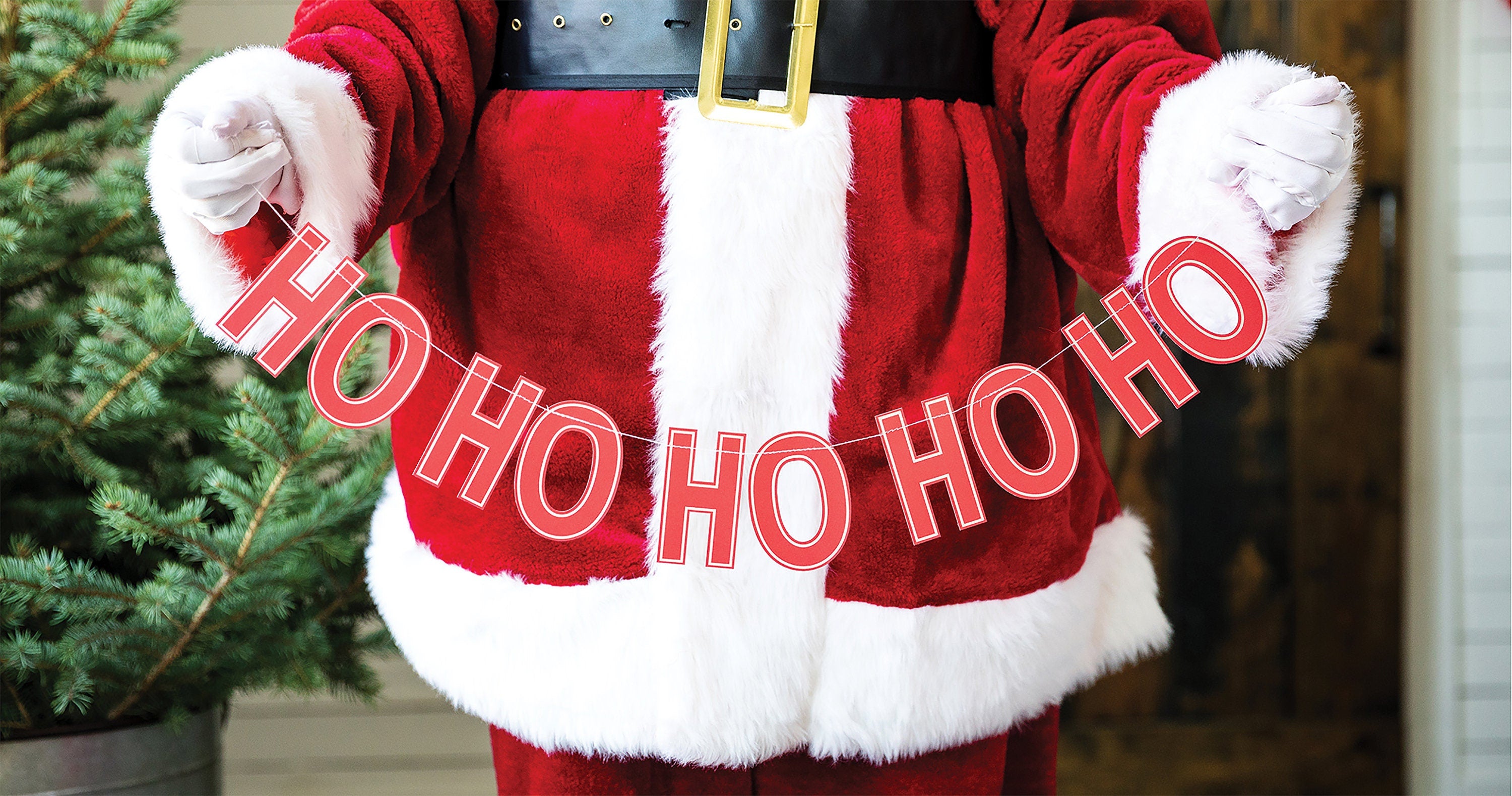 Ho Ho Ho Decoration | Christmas Banner - Santa Decor - Xmas Home Decor - Holiday Banner - Santa Banner - Christmas Paper Garland - Believe