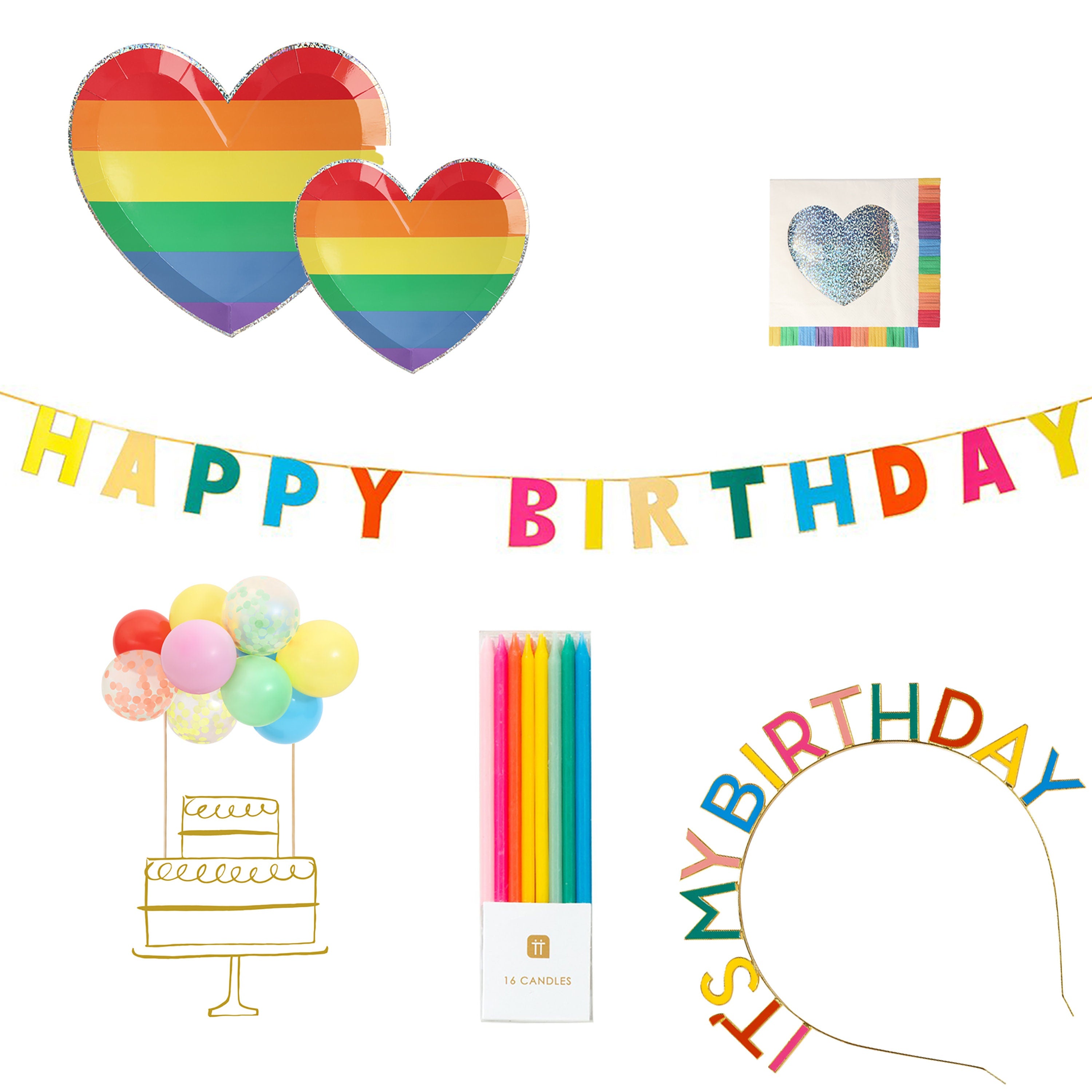 Happy Birthday Banner | Rainbow Happy Birthday - Rainbow Birthday Party - Birthday Party Decorations - Birthday Banner -