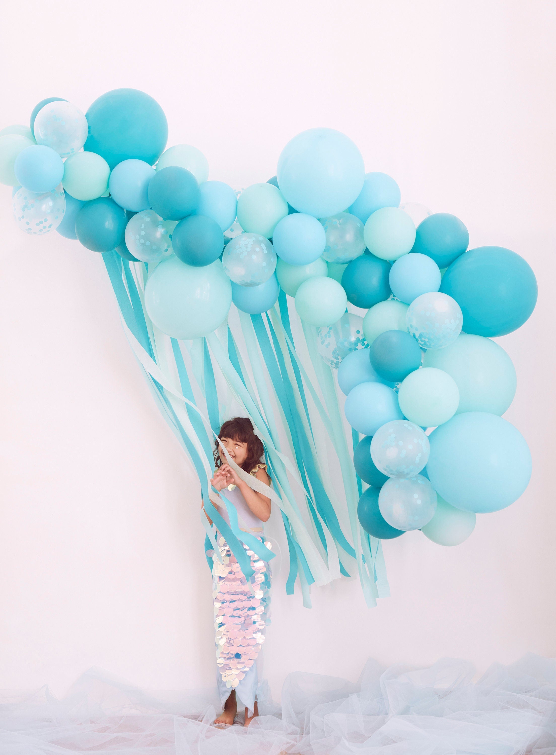 Balloon Garland Kit | Blue Party Decorations - Blue Baby Shower Decor - Birthday Party Backdrop - Mermaid Birthday - Balloon Backdrop