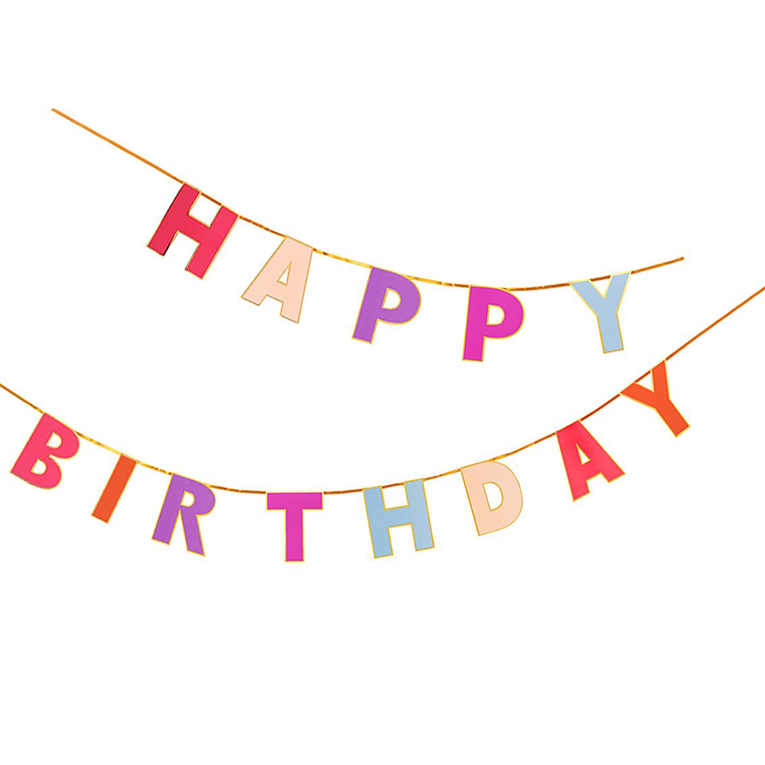 Birthday Banner | Birthday Party Banner - Pink Birthday Decorations - Birthday Garland - Happy Birthday Banner - Birthday Backdrop