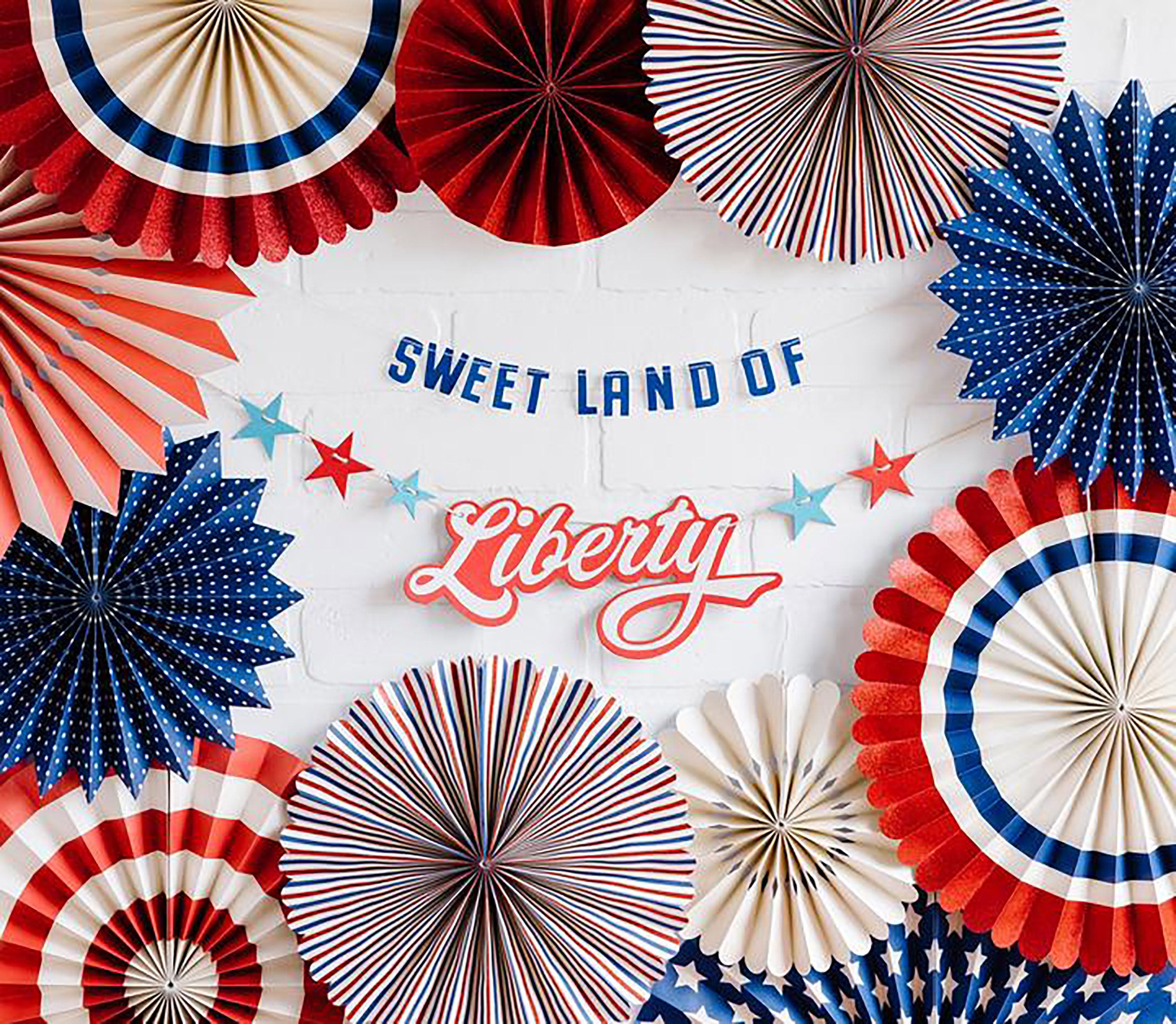 4th of July Banner | 4th of July Decorations - Memorial Day Banner - 4th of July Party Supplies - Patriotic Party - Sweet Land of Liberty