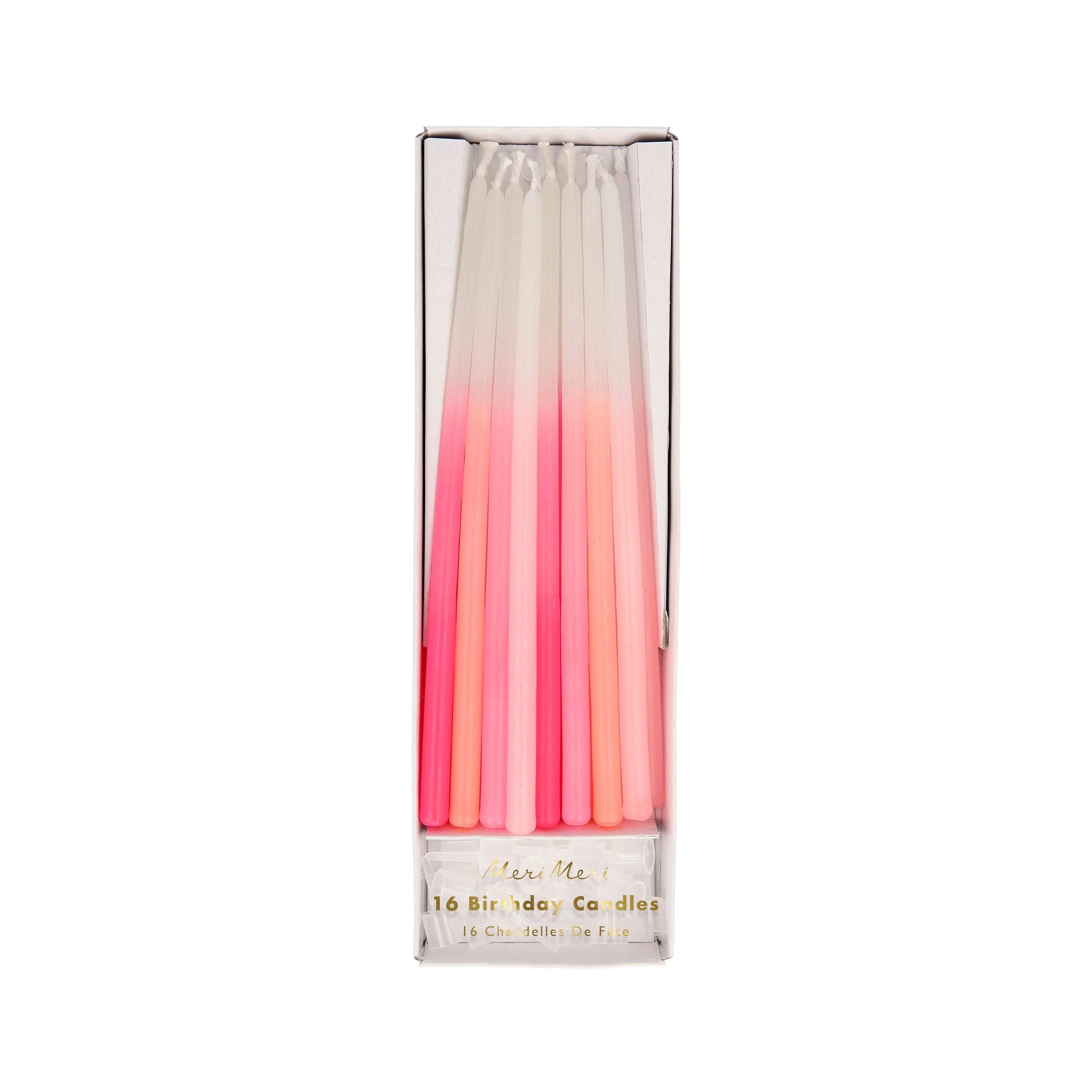 Pink Birthday Candles | Tall Birthday Candles - Cake Candle - Pink Birthday Decoration - Meri Meri Candle - Long Cake Candles - Pink Candles