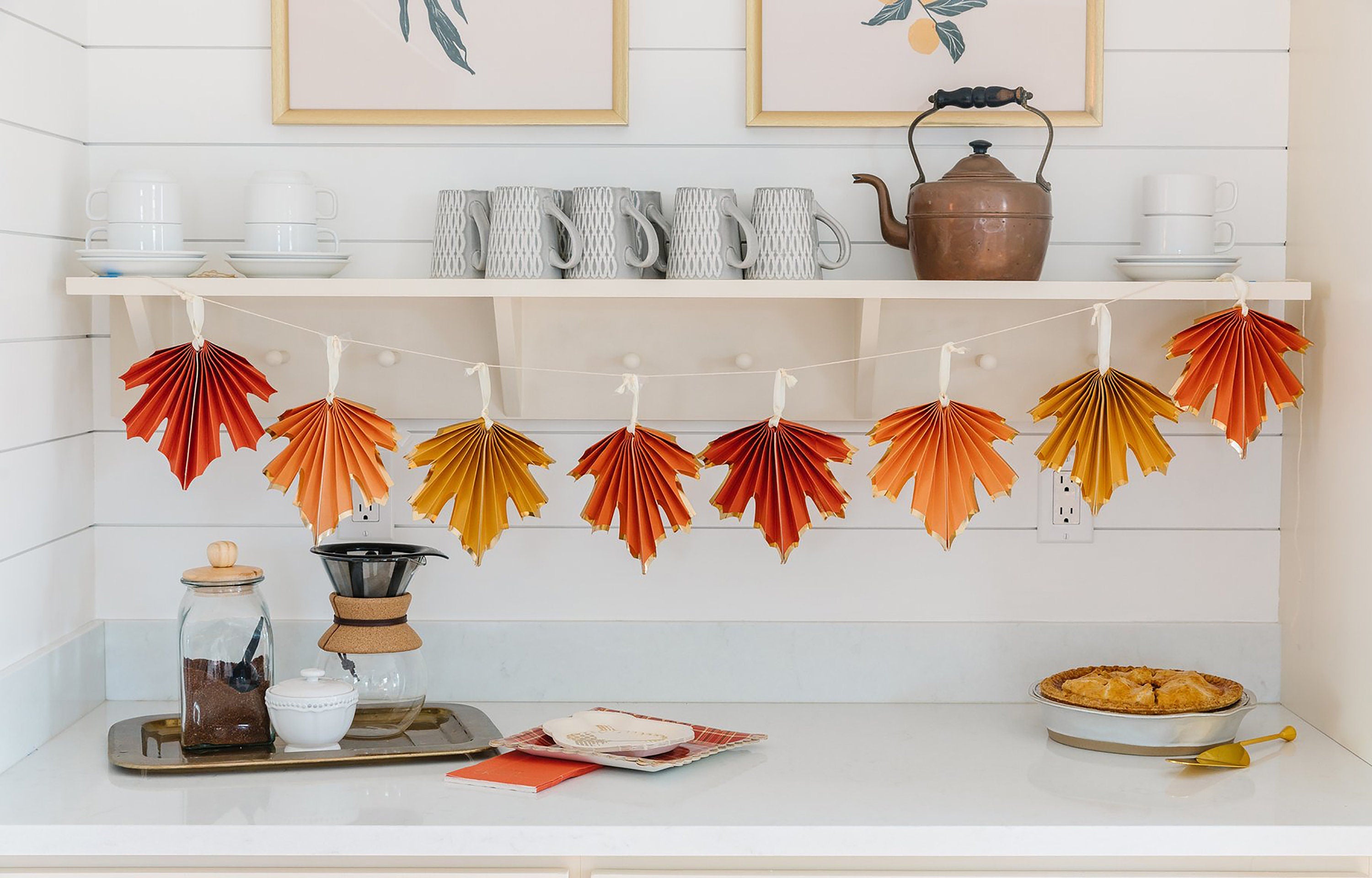 Fall Leaf Banner | Fall Leaf Decorations - Thanksgiving Home Decorations - Fall Home Decor - Autumn Banner - Leaf Decorations