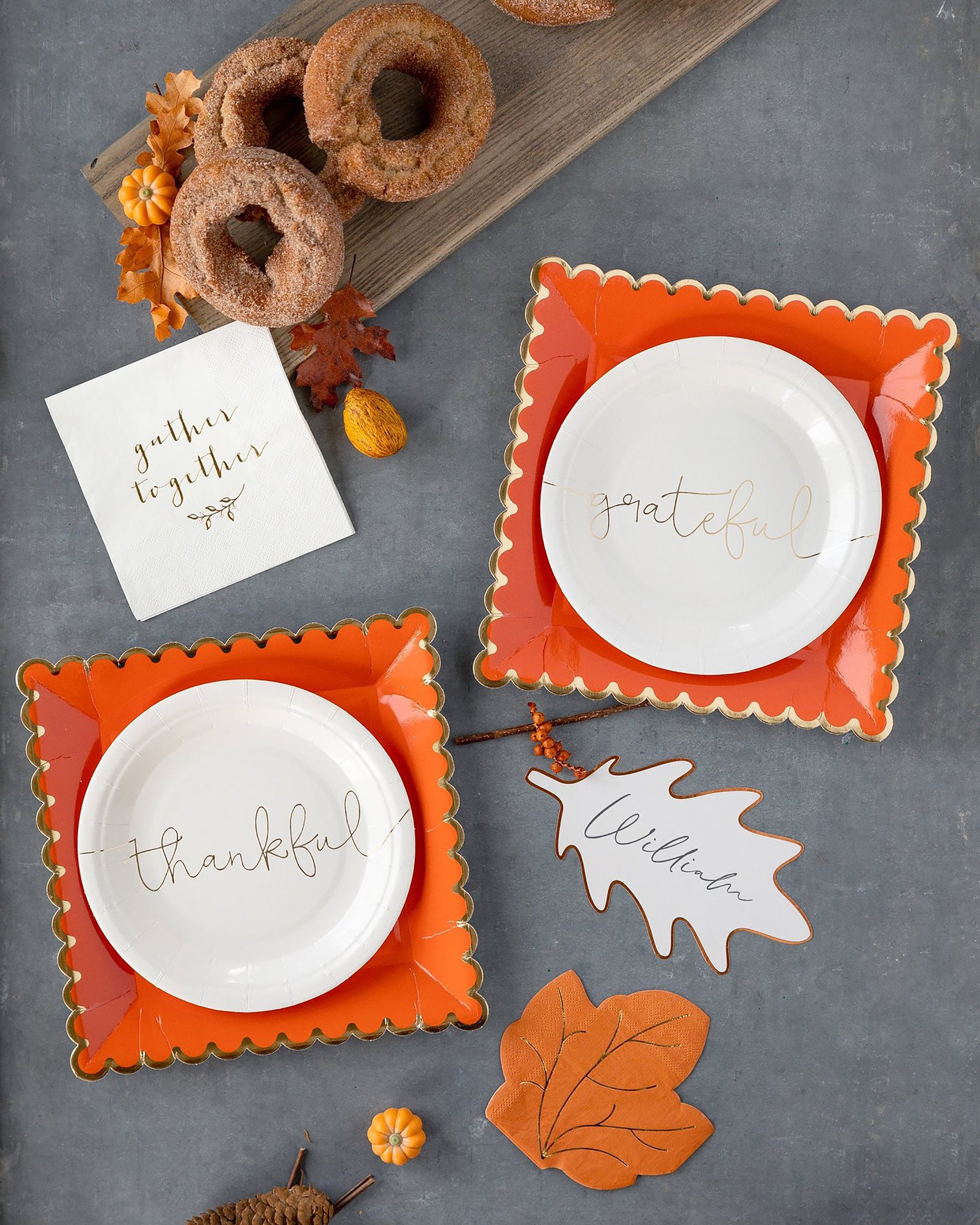 Thankful & Grateful Plate Set | Thanksgiving Paper Plates - Thanksgiving Tableware - Thanksgiving Dessert Plate  - Small Paper Plates