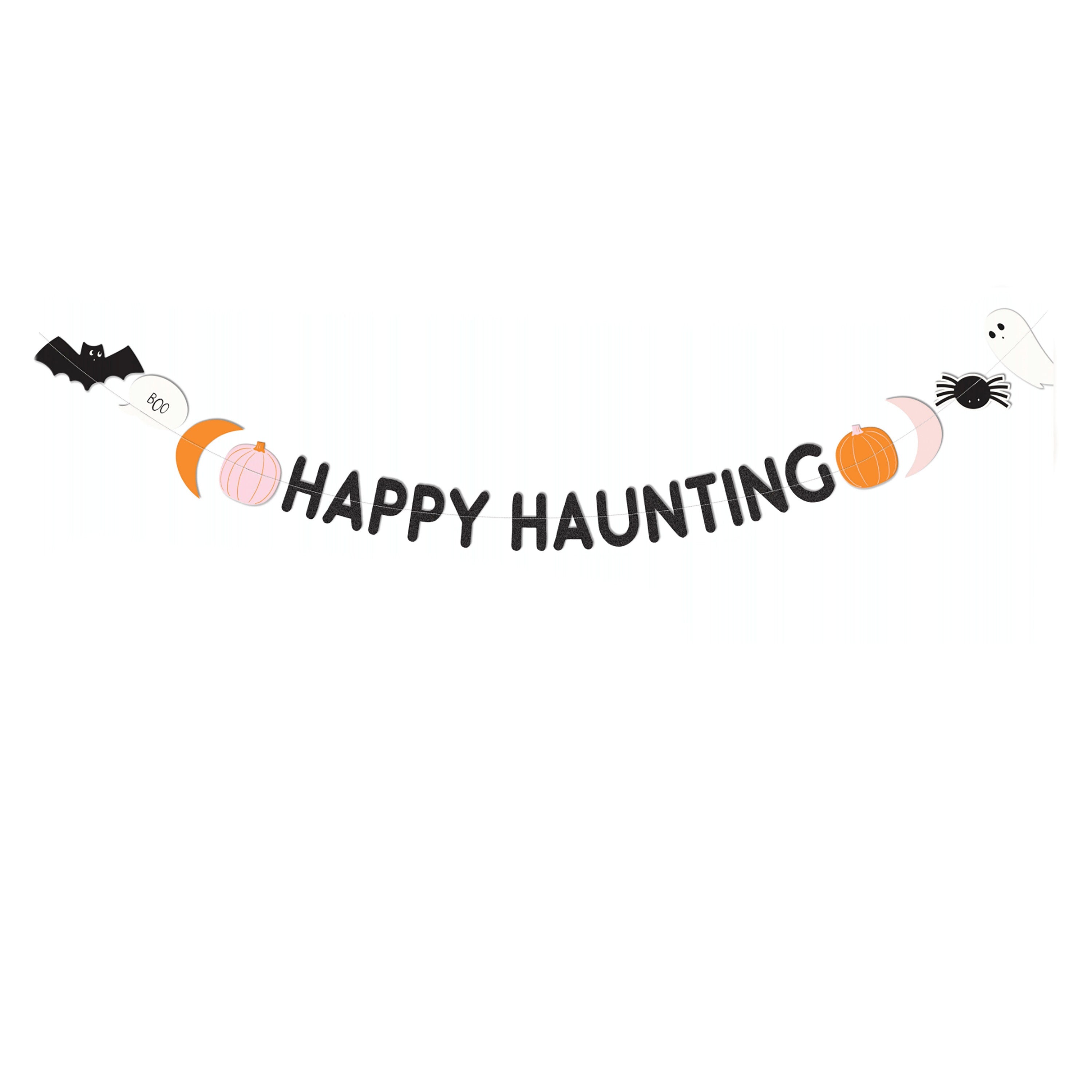 Happy Haunting Banner | Halloween Banner - Halloween Mantel Decor - Halloween Party Decor - Halloween Home Decor - Kid Friendly Halloween