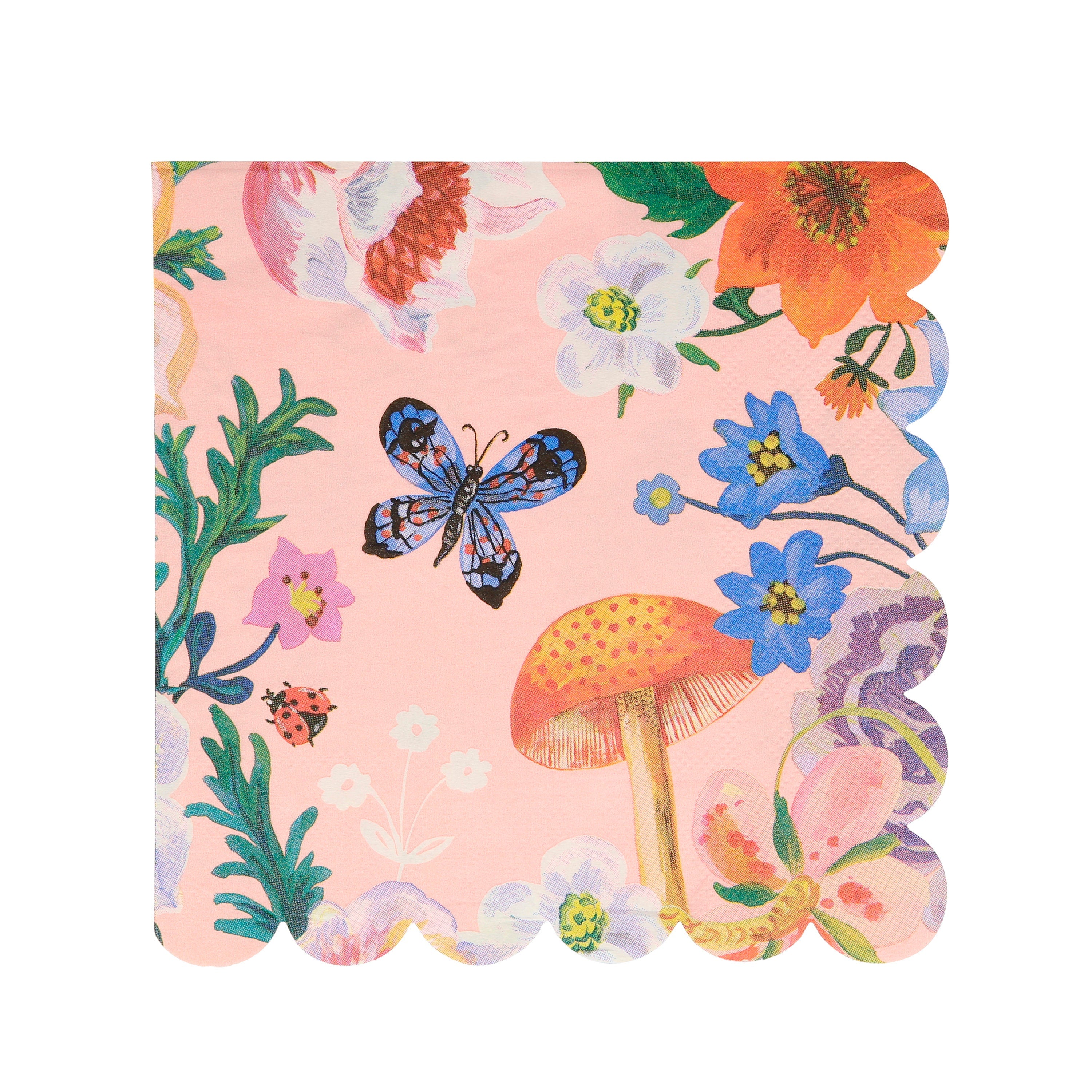 Nathalie Lété Small Napkins | Fairy Birthday - Garden Party Theme - Butterfly Party - Floral Theme Party - Fairy Party - Beverage Napkin