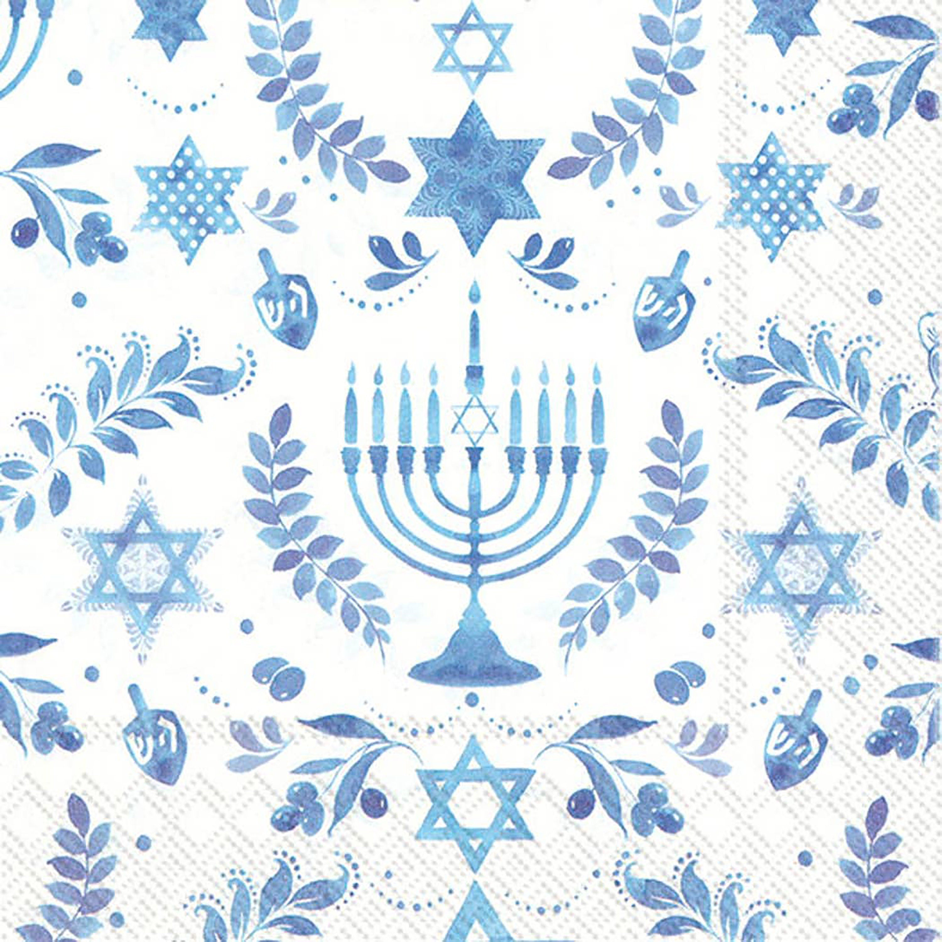 Hanukkah Napkins | Festival of Lights Hanukkah - Hanukkah Festival - Hanukkah Party - Hanukkah Celebration - Menorah, Star of David, Dreidel
