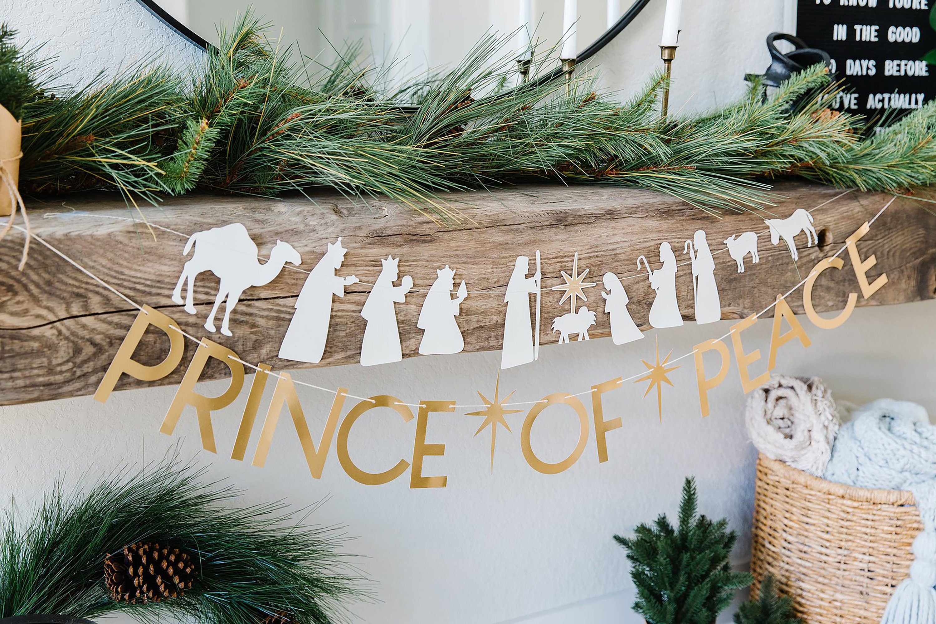 Prince of Peace - Banner | Nativity Decorations - Religious Christmas Decoration - Christian Christmas Decoration - Christmas Nativity Decor