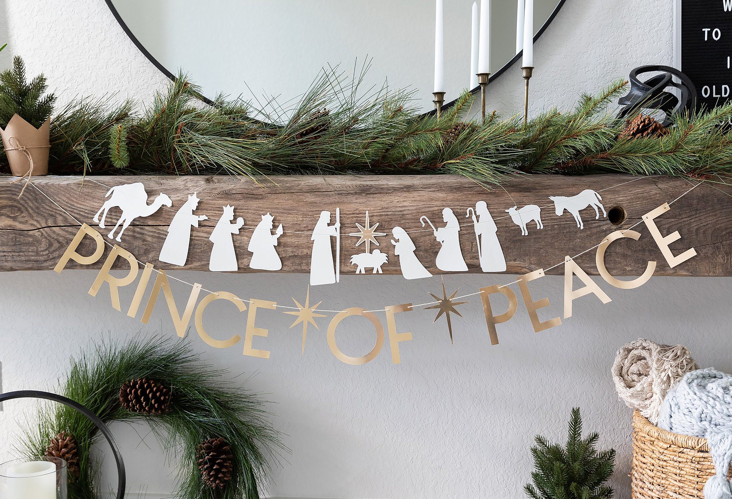 Prince of Peace - Banner | Nativity Decorations - Religious Christmas Decoration - Christian Christmas Decoration - Christmas Nativity Decor