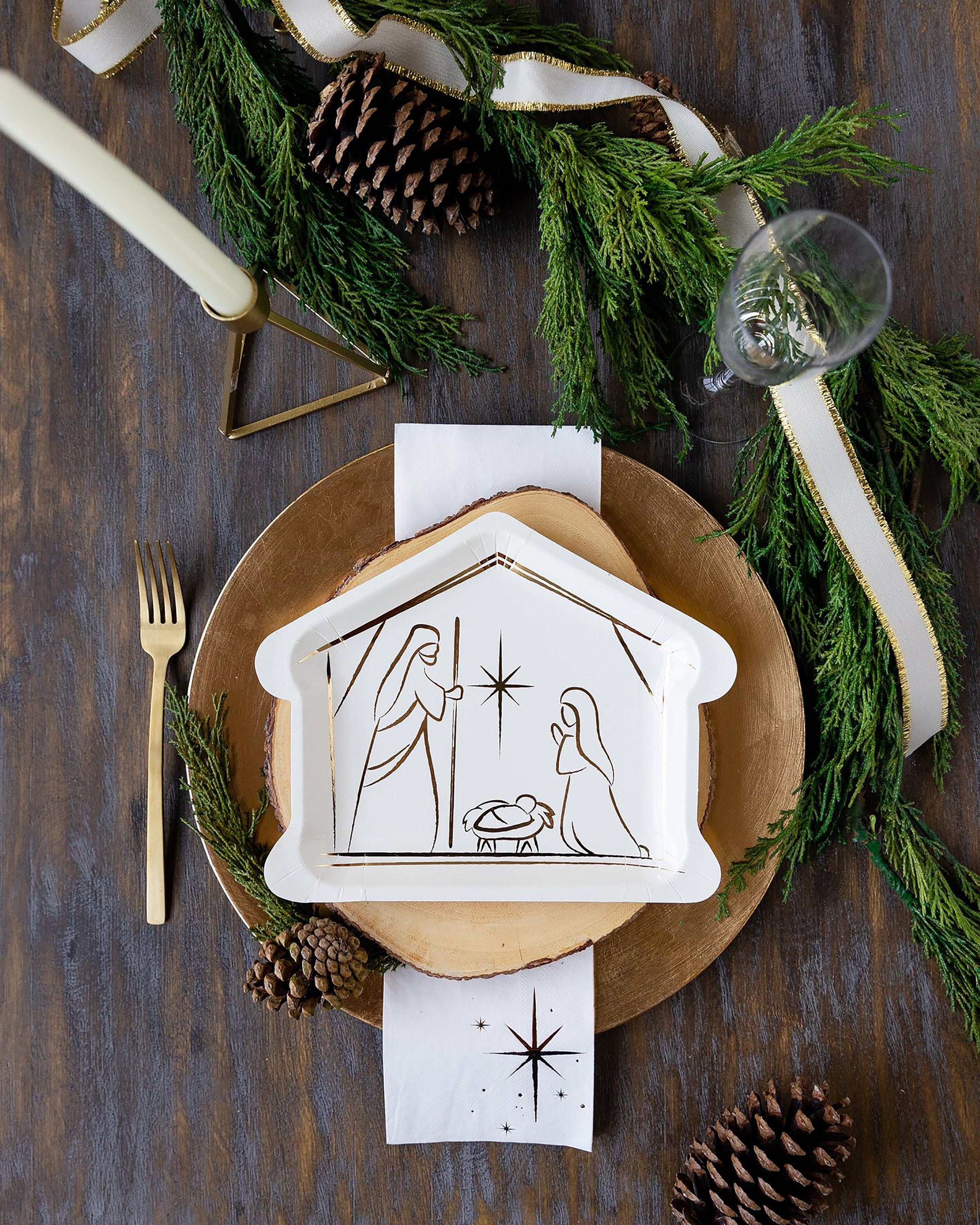 Nativity Plates | Christmas Paper Plates - Christmas Plates - Christmas Tableware - Disposable Christmas Plates - Nativity Decorations
