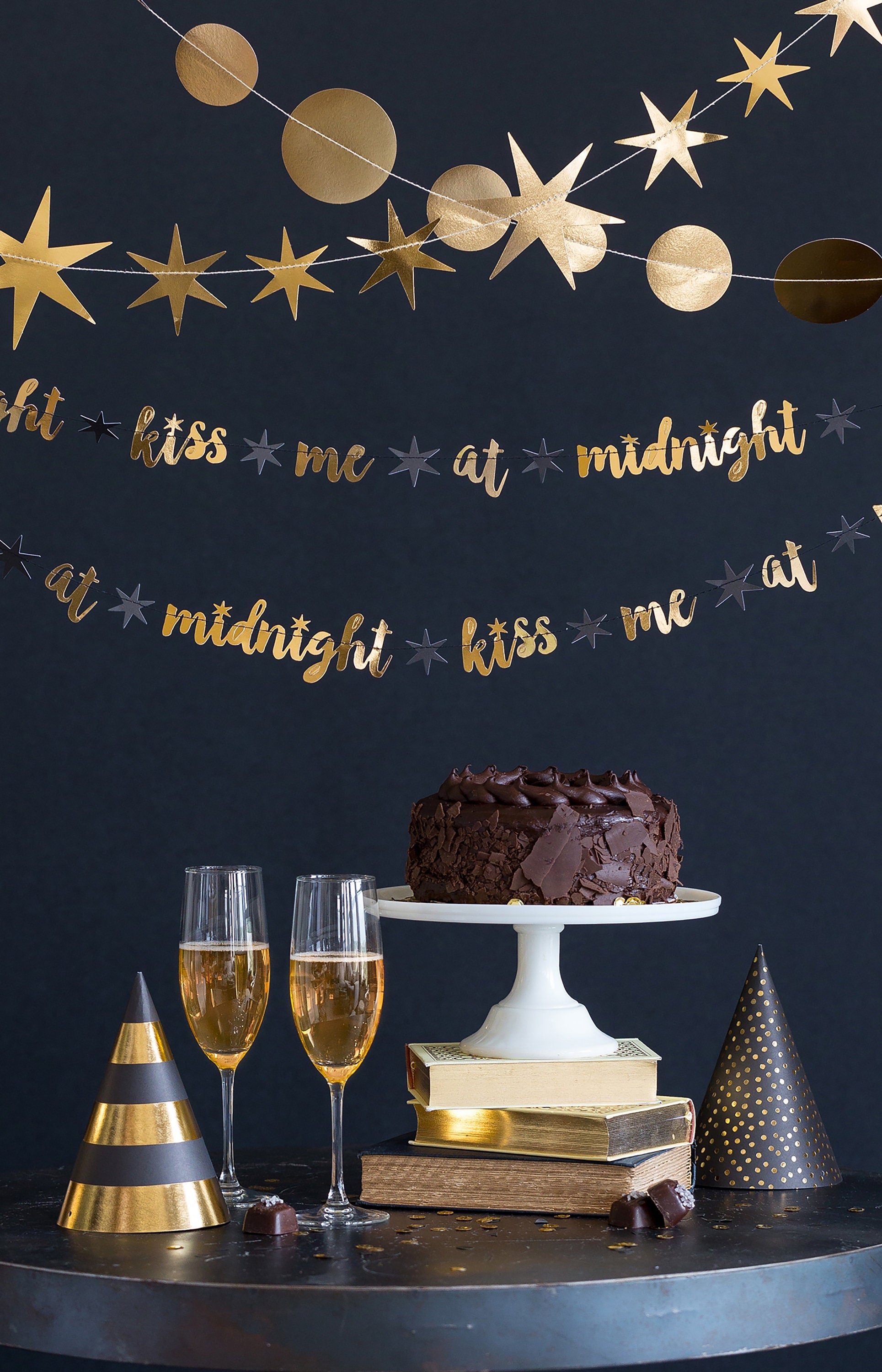 New Year Napkins | New Year's Eve Party Supplies - Gold Napkins - New Year's Toast - Champagne Party - Black & Gold Napkins - New Year Party