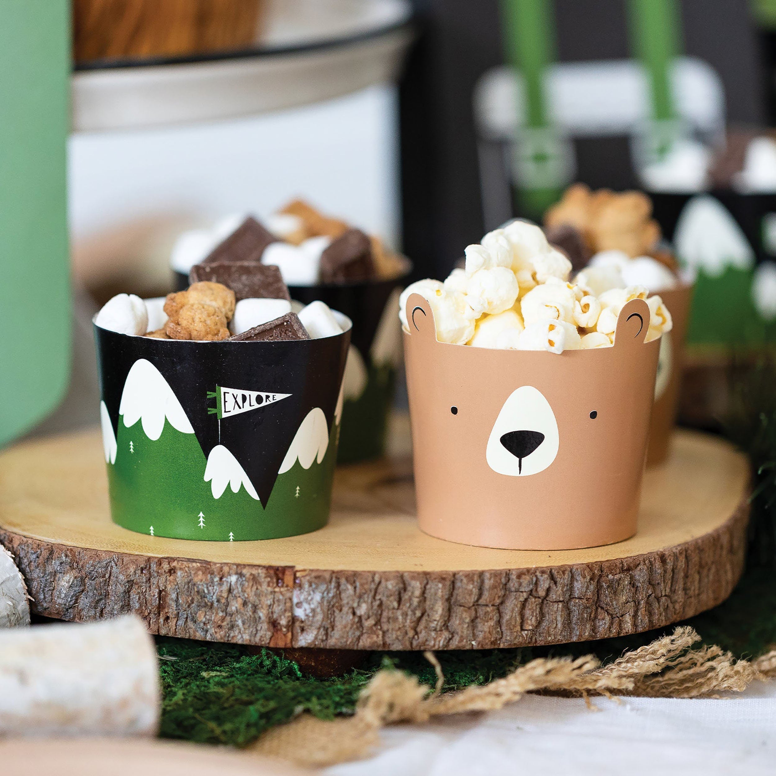 Treat Cups | Paper Baking Cups - Camping Birthday Party - Adventure Party - Woodland Party - Bear Birthday Party - Woodland Baby Shower