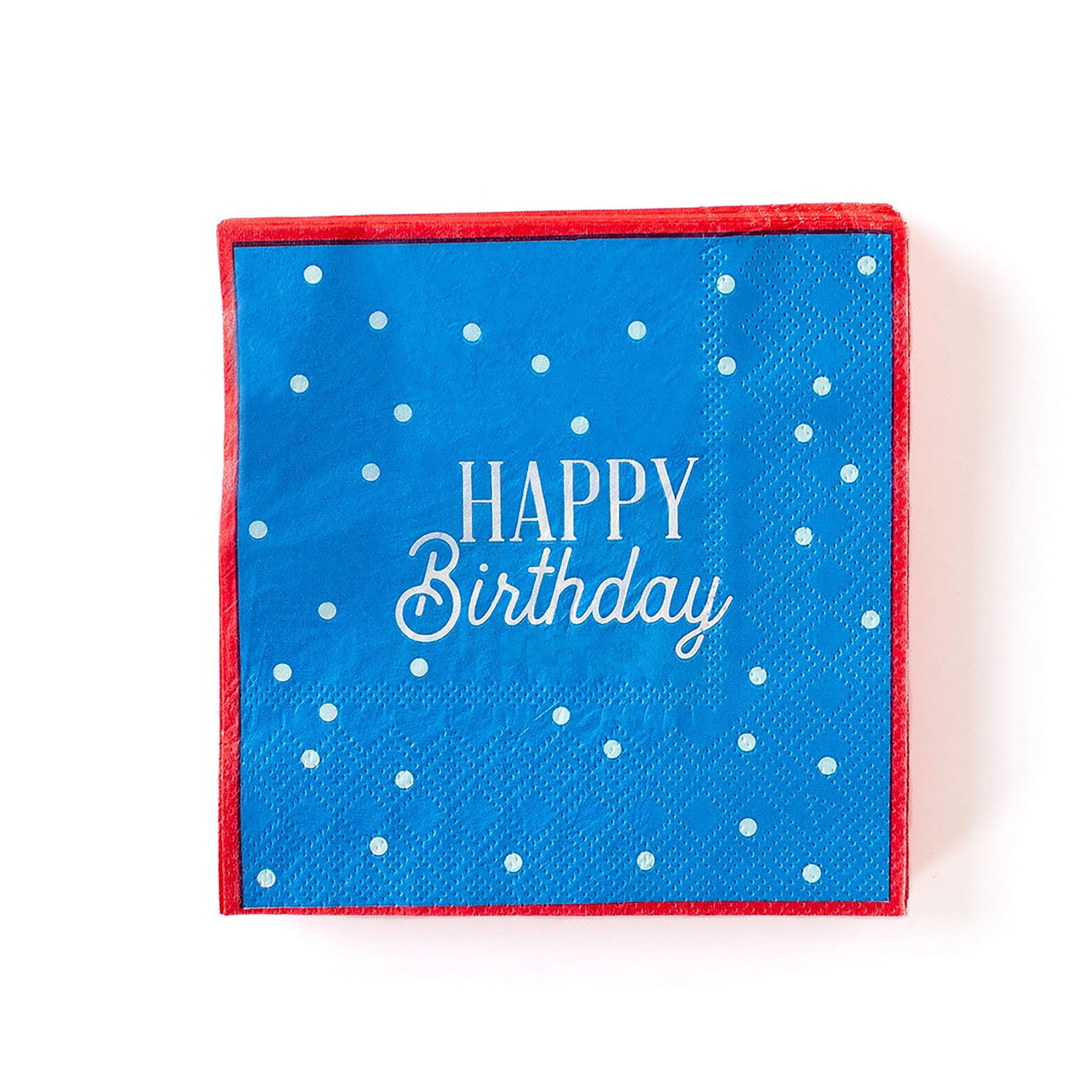 Birthday Napkins | Happy Birthday Napkins - Blue Birthday Party - Birthday Party Supplies - Blue Paper Napkins - Blue Themed Birthday Party