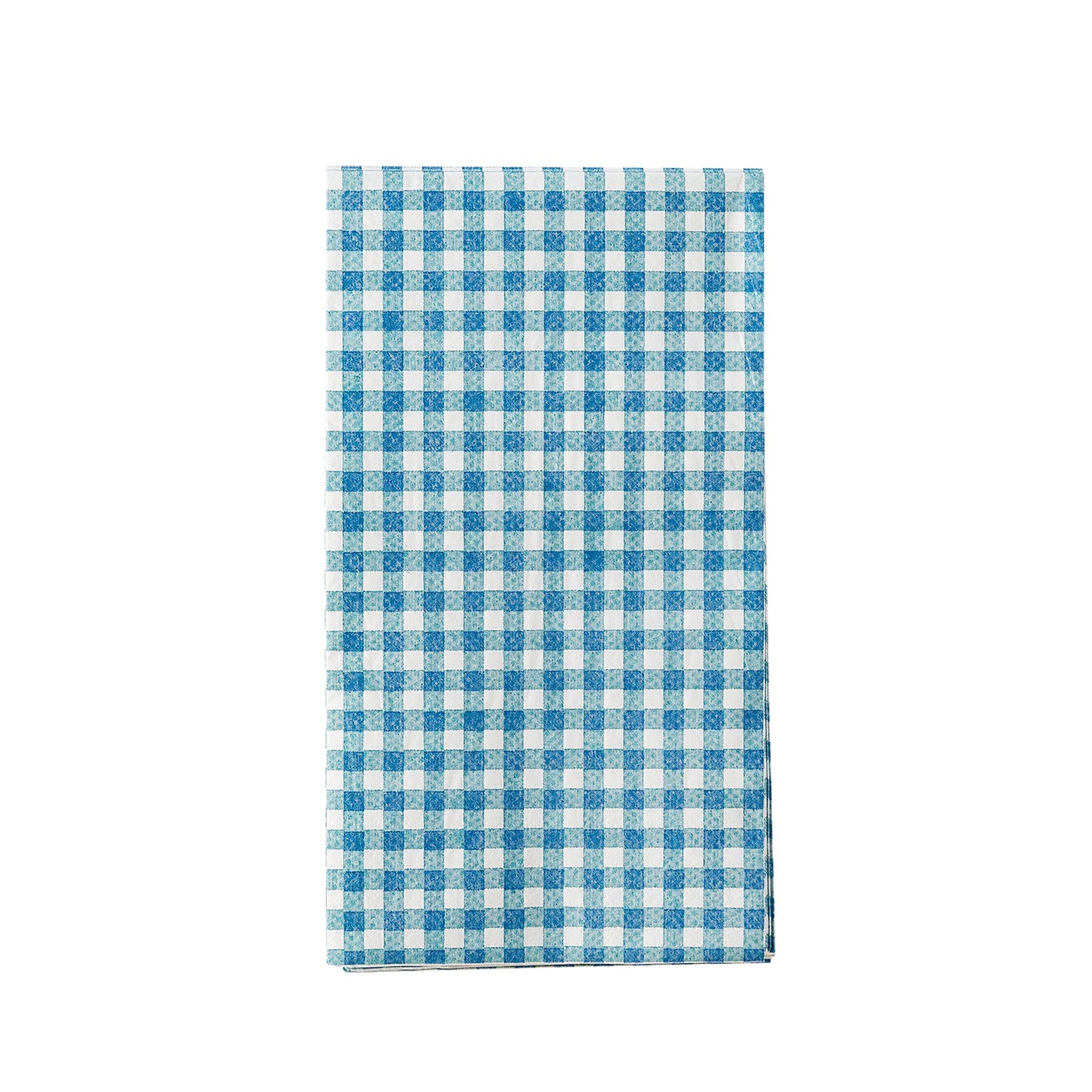 Blue Gingham Paper Napkins | Paper Gingham Napkin - Blue Theme Party - Blue Paper Napkins - 4th of July Party - Blue Gingham Party Supplies