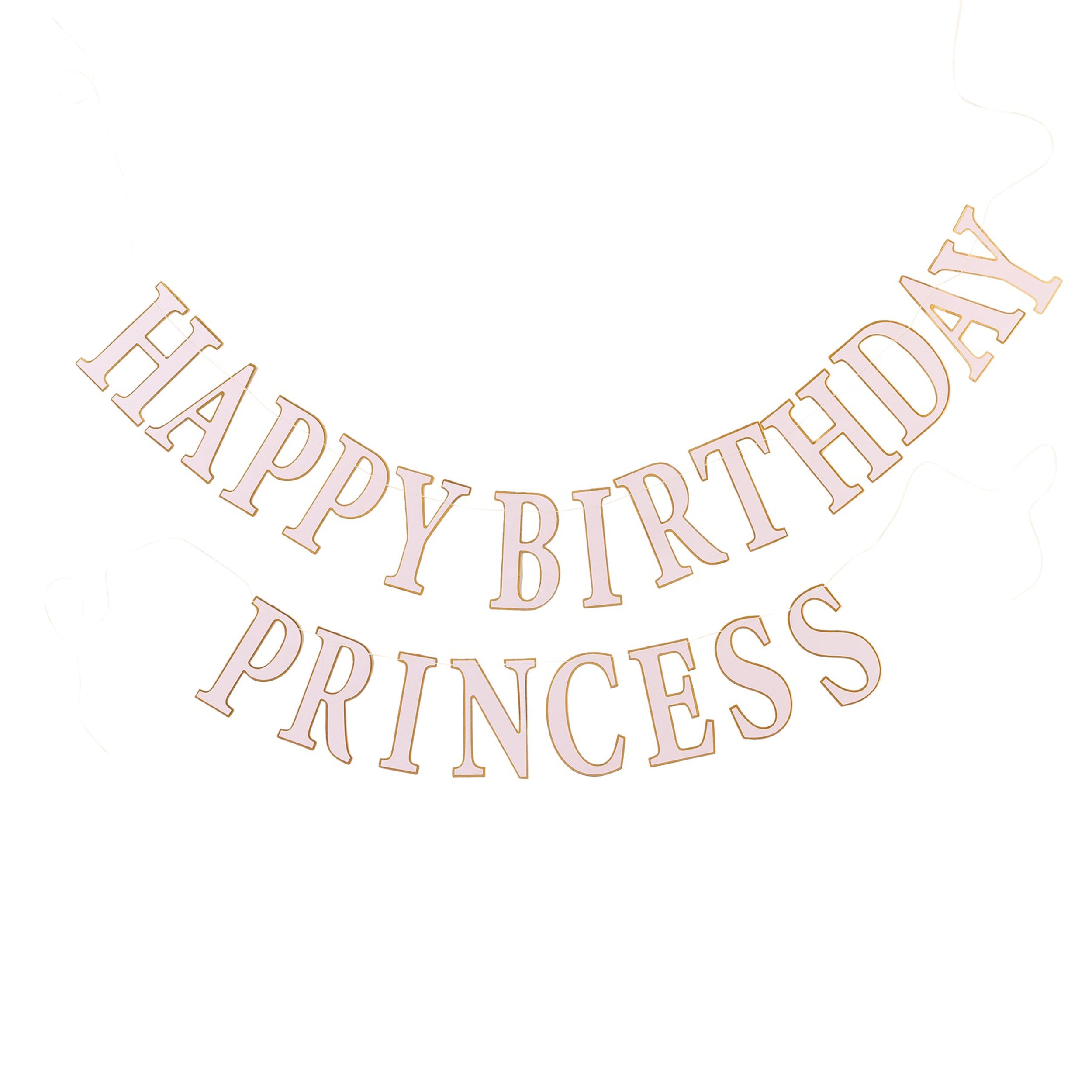 Happy Birthday Princess Banner | Princess Birthday Party Decorations - Princess Backdrop - Princess Banner - Princess Party Decorations