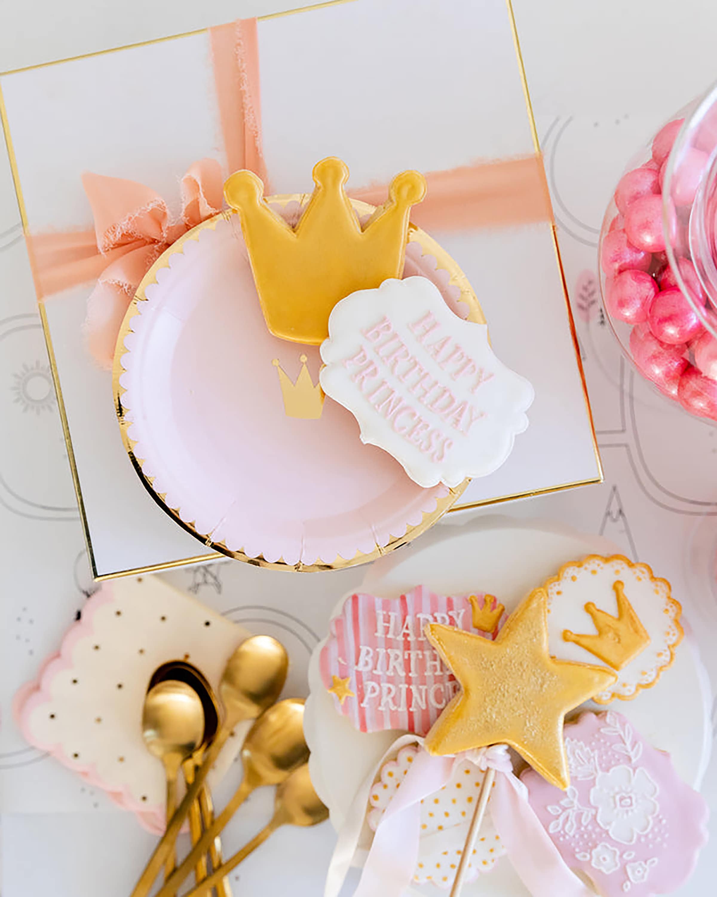 Pink & Gold Napkins | Pink Paper Napkin - Pink Birthday Party - Pink Baby Shower - Pink Bridal Shower - Scalloped Napkin - Polka Dot Napkin