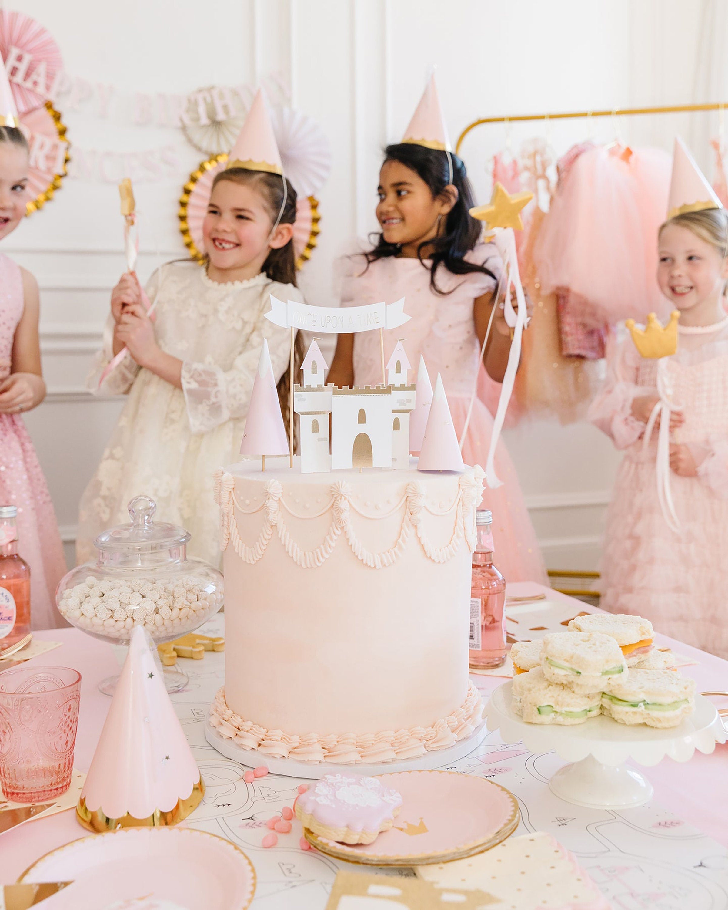 Princess Plates | Pink & Gold Plates - Gold Crown - Pink Dessert Plates - Pink Paper Plates - Princess Birthday Party - Princess Tea Party