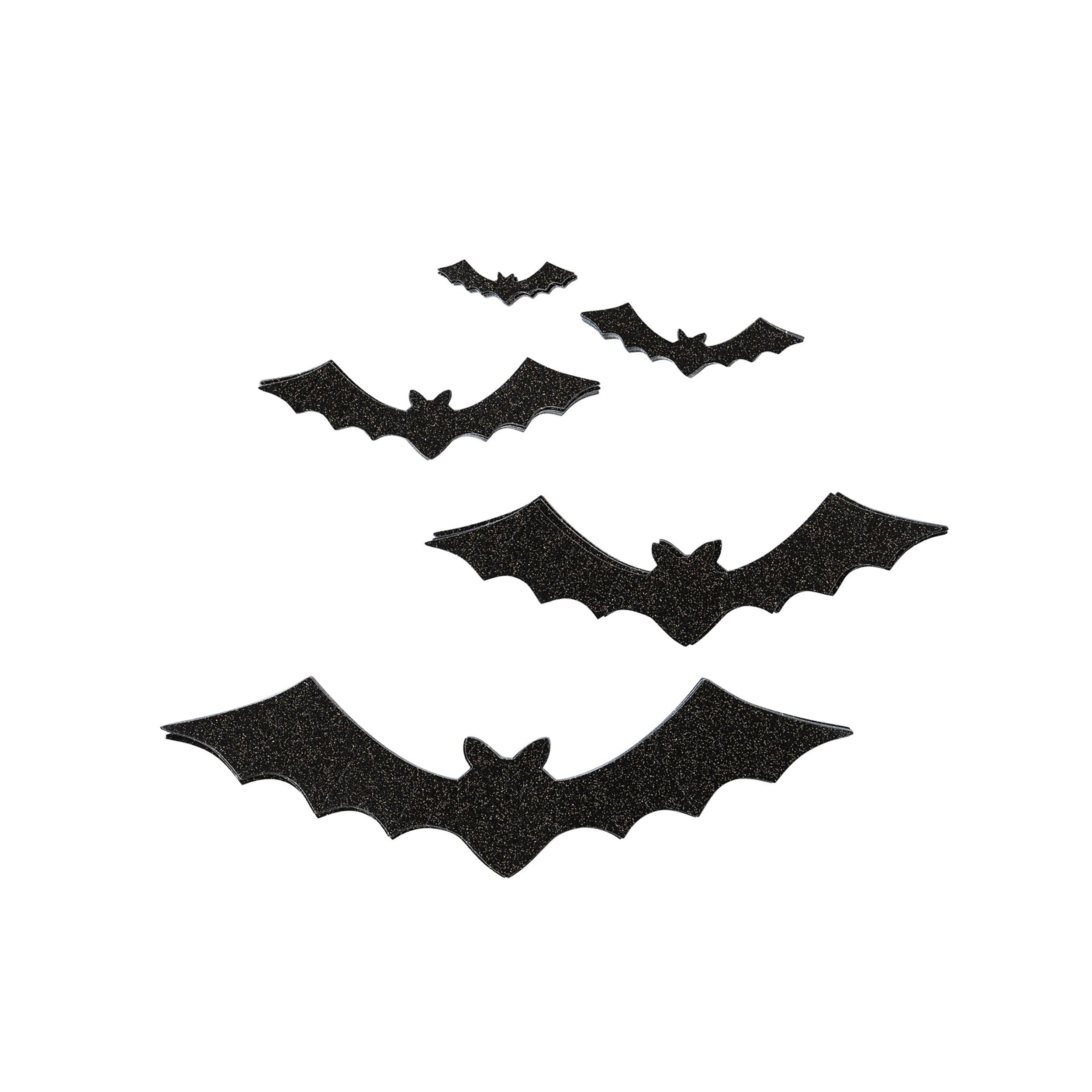Paper Bats | Halloween Decor Bat - Decorative Bat - Halloween Bat Decoration - Hanging Bat Decoration - Bat Home Decor - Black Glitter Bats