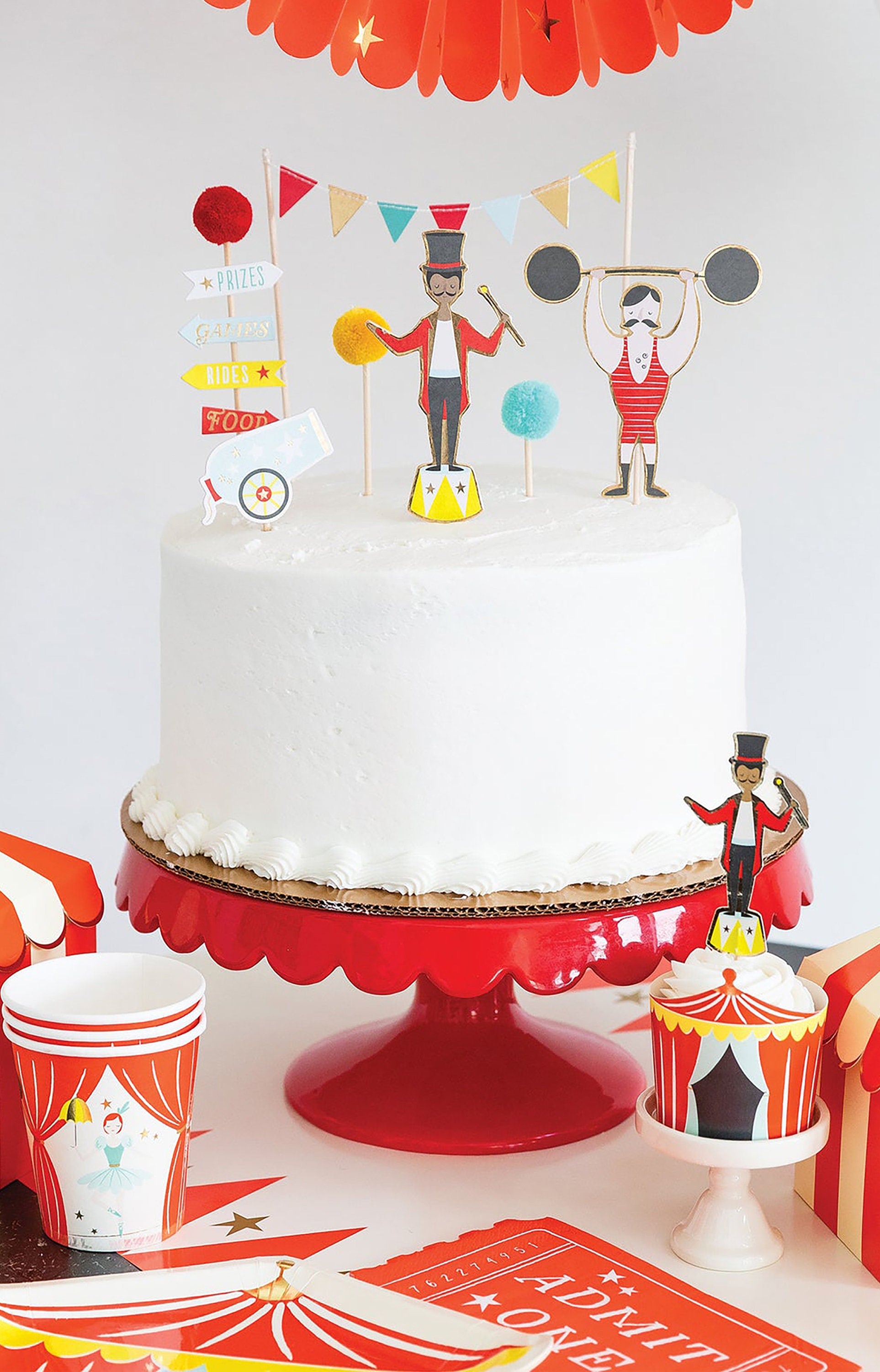Circus Party - Paper Baking Cups & Circus Cupcake Toppers | Carnival Birthday Party - Circus Party Supplies - Circus Theme Party