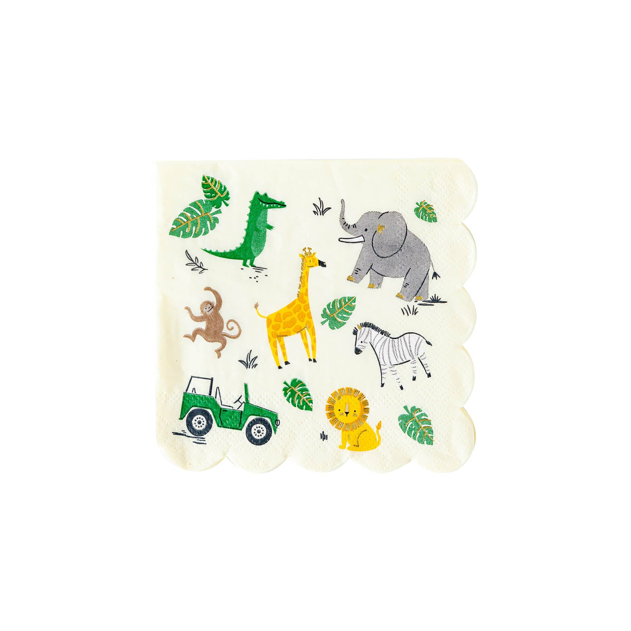 Safari Napkins | Wild One Birthday - Safari Party - Safari Baby Shower - Safari Birthday Party - Adventure Party - Zoo Birthday Party