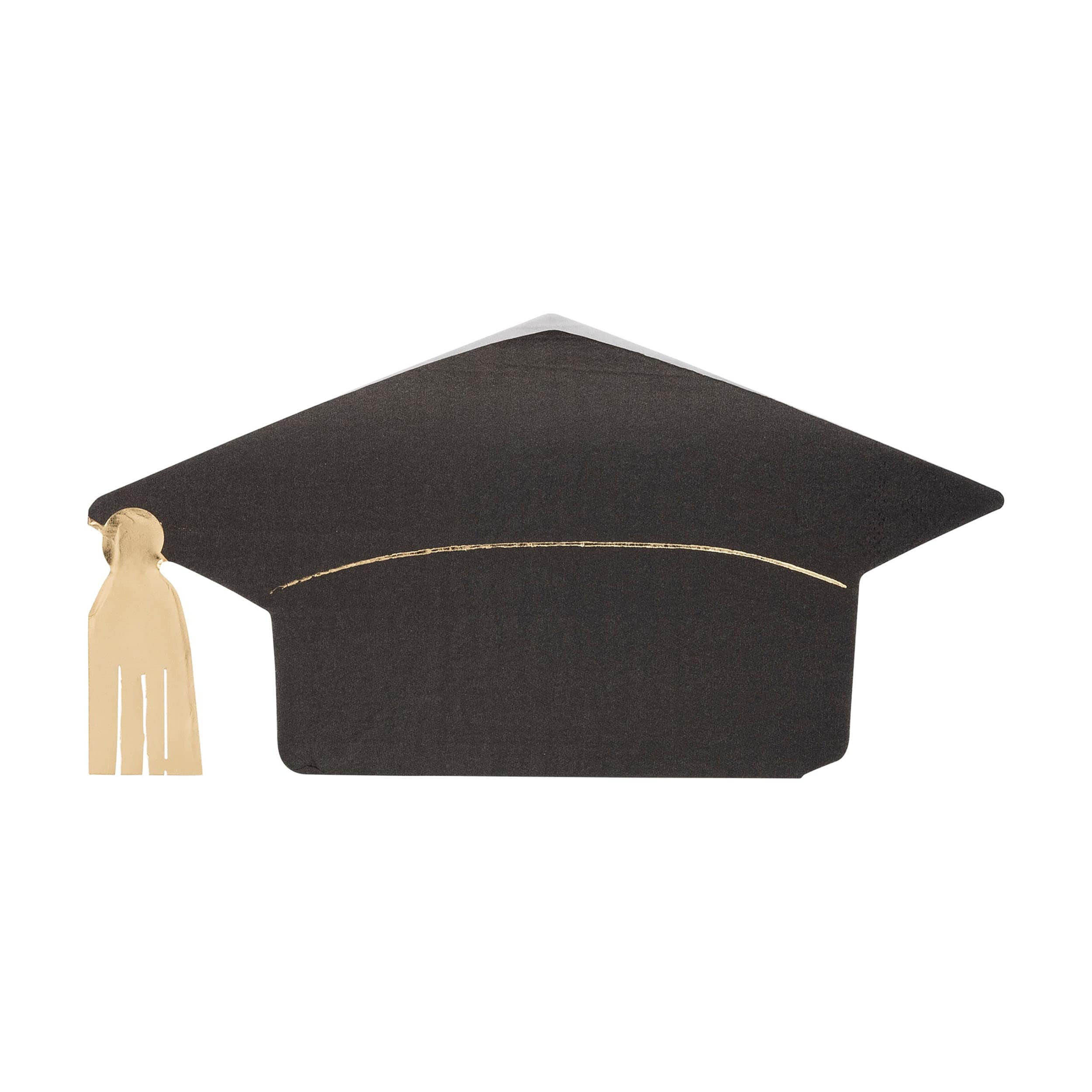 Graduation Napkins with a shaped napkin with a grad cap and tassel design.