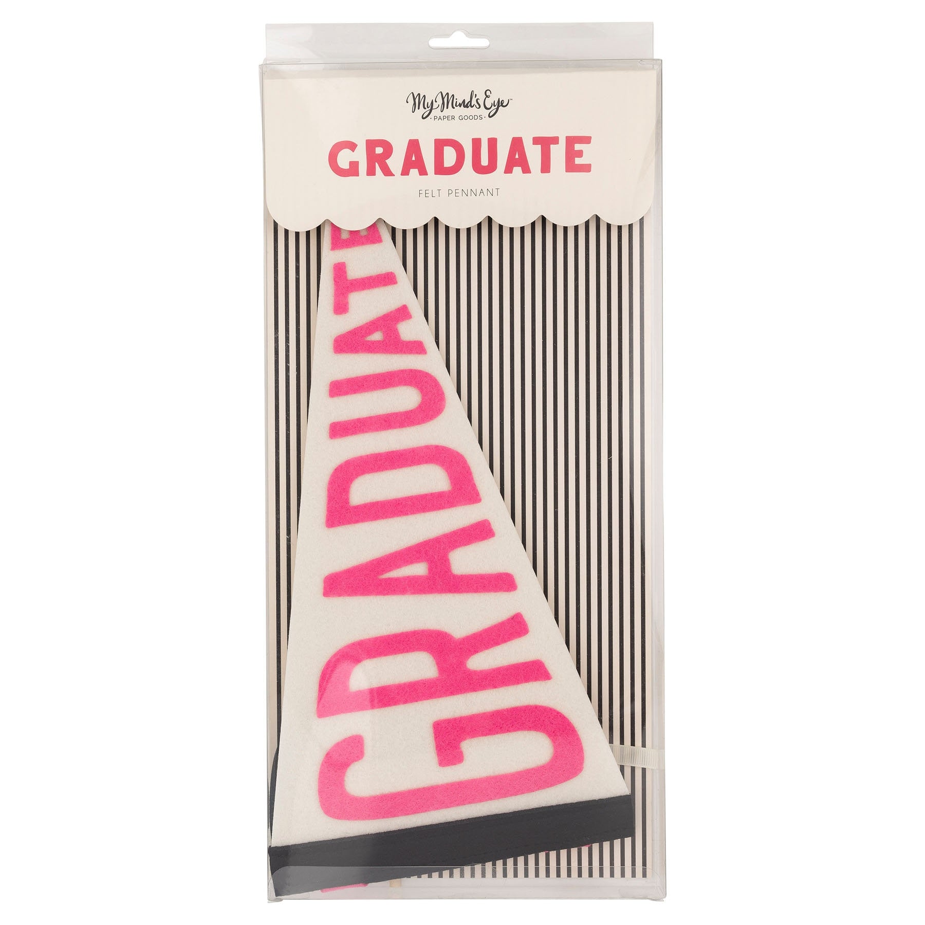Grad Flag - Pink Pennant Flag - in packaging
