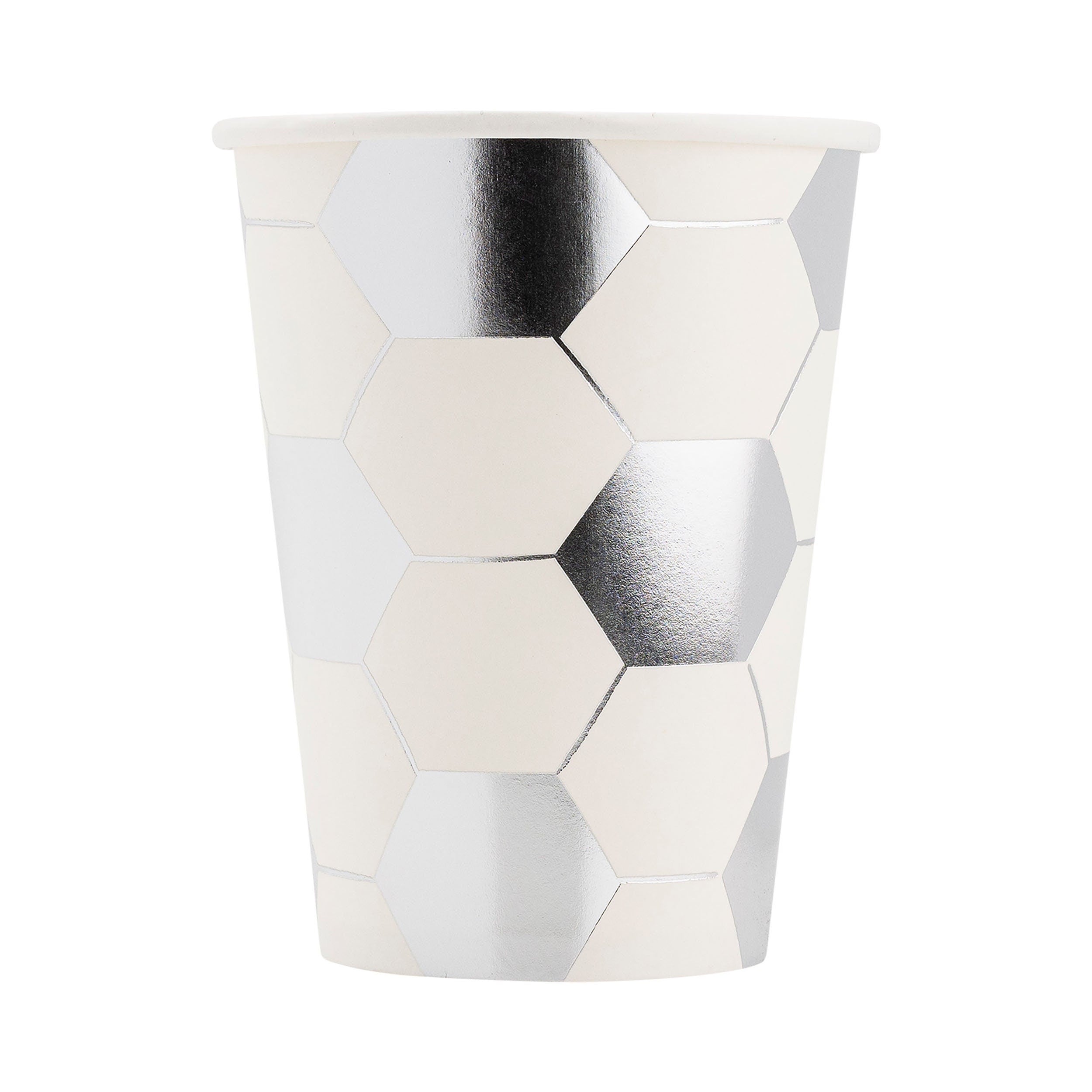 Soccer Party Paper Cup in silver foil